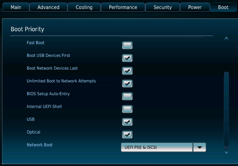 Aptio V BIOS Boot Priority