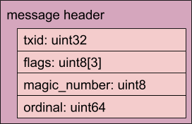 Diagram showing fields of a transactional message header.