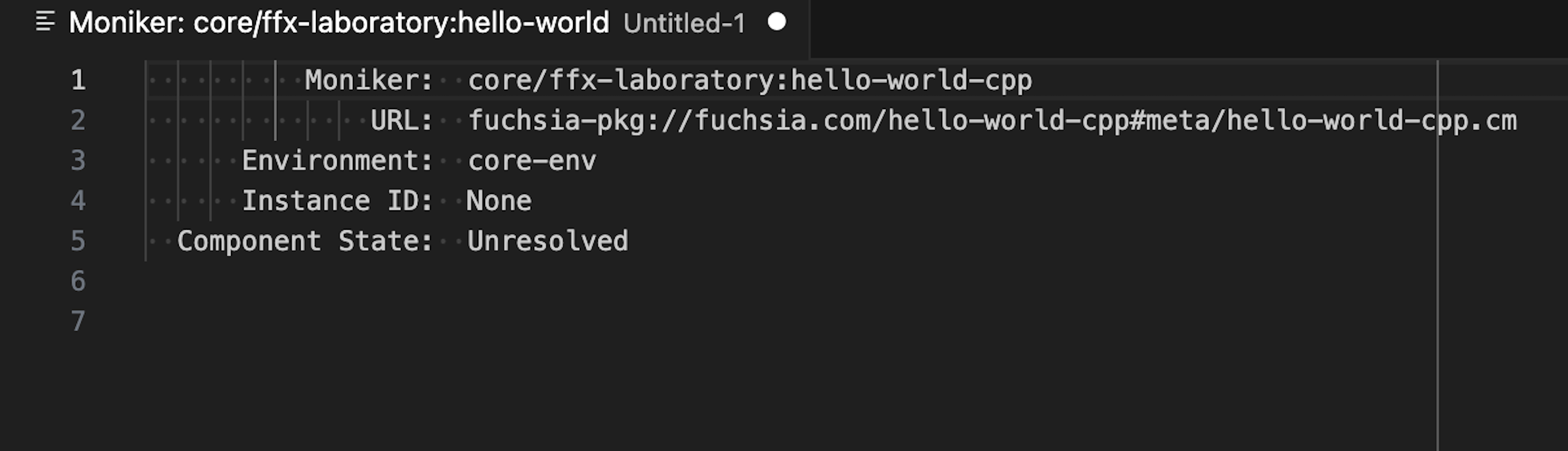 This figure shows the details of a component in the Fuchsia extension
     either by hovering over the component name or by clicking on the component name.