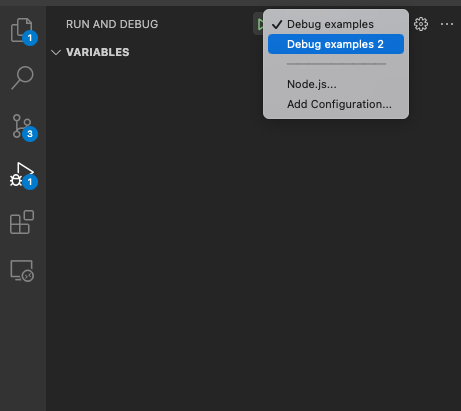 This figure shows the how to change debugging profile in VS Code.